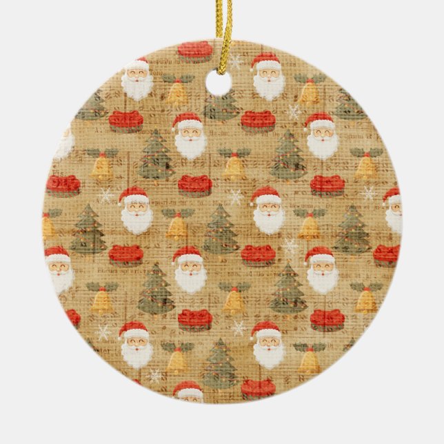 Papper prydnadsföremål för julhelgen julgransprydnad keramik (Framsidan)