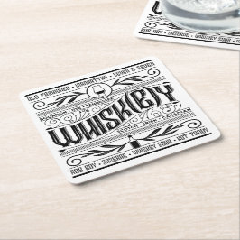 Papper pubkustfartyg: Whiskey/Whisky Underlägg Papper Kvadrat