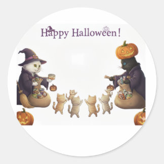 Papper&pukku glad halloween! runt klistermärke