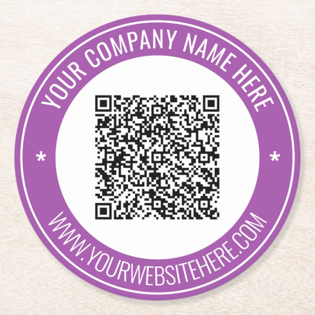 Papper QR-kod och Anpassningsbar Text Underlägg Fä (Framsidan)