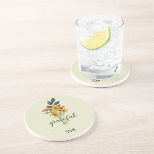 Papper Quilled Flowers Gratnice Round Sandstone Underlägg