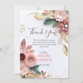 Papper Quilling för Cute Blommigt Ram Tack Kort