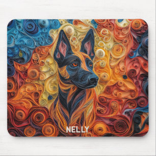 Papper Quilling Porträtt (färglös belgisk malinois Musmatta