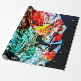 Papper radbrytning av abstrakt med blå mörk,Abstra Presentpapper