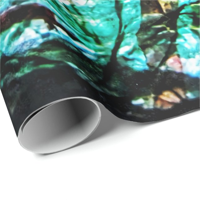 Papper radbrytning av abstrakt med blå mörk,Abstra Presentpapper (Rullad Hörn)