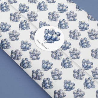 Papper radbrytning av blå bubblor presentpapper