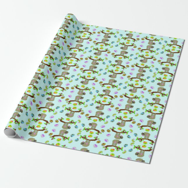 Papper radbrytning av blå projektionsyta, 30 x 6 t presentpapper (Utrullad)