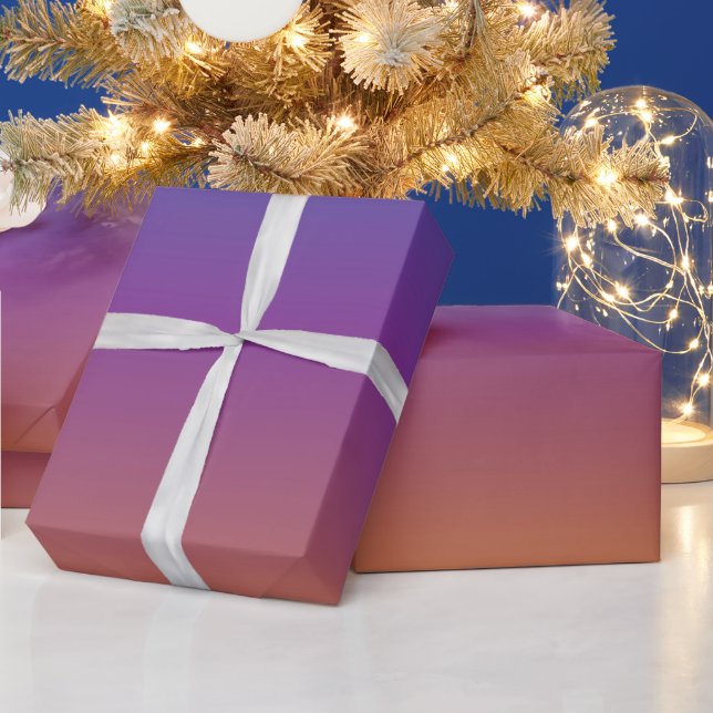 Papper radbrytning av blått, Lila och Orange Presentpapper (Helgdagar)