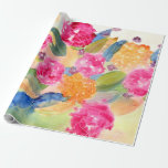 Papper radbrytning av blommigt med vattenfärg presentpapper<br><div class="desc">Rosa och orange vattenfärg och bläck blommar ut över detta papper!</div>