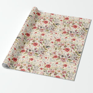 papper radbrytning av blommönster presentpapper