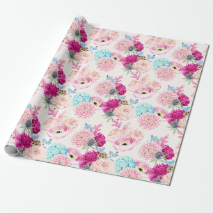 papper radbrytning av blommönster presentpapper