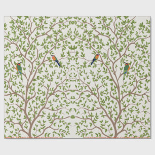 Papper radbrytning av botaniska fåglar Natur Presentpapper