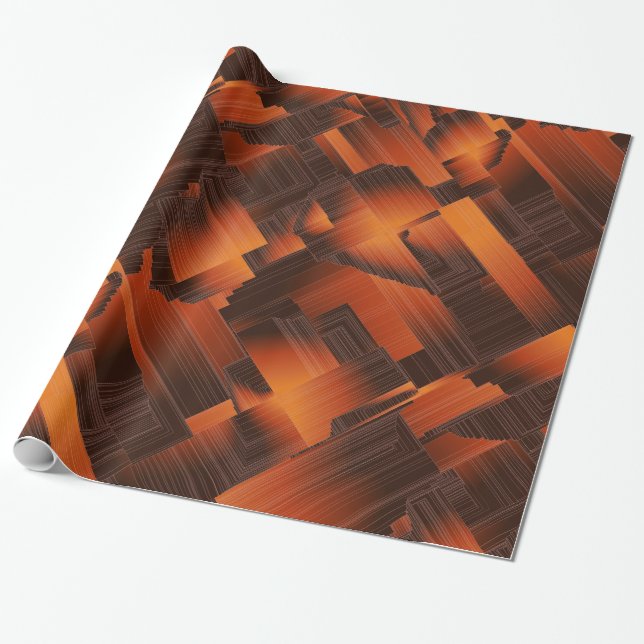 Papper radbrytning av bränd Orange Presentpapper (Utrullad)