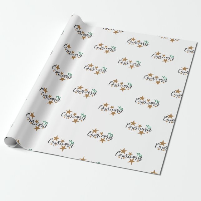 Papper radbrytning av Capricorn - vit bakgrund Presentpapper (Utrullad)