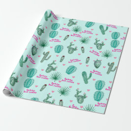 Papper radbrytning av Cute Cactus Grönt Presentpapper