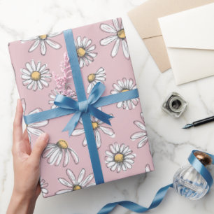Papper radbrytning av daisy - Rosa Presentpapper