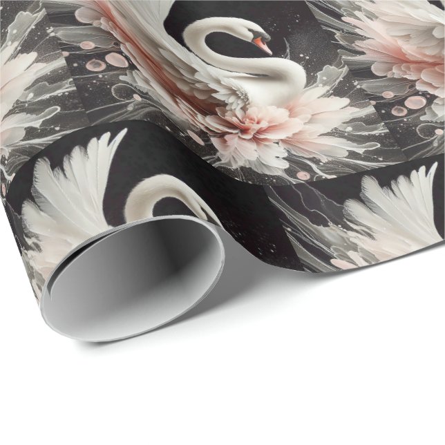 Papper radbrytning av elegant Svan Presentpapper (Rullad Hörn)