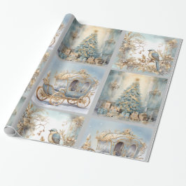 Papper radbrytning av Eleganten Blue och Guld Presentpapper