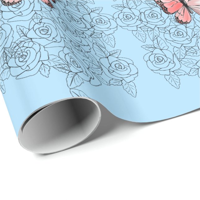 Papper radbrytning av fjärilar presentpapper (Rullad Hörn)