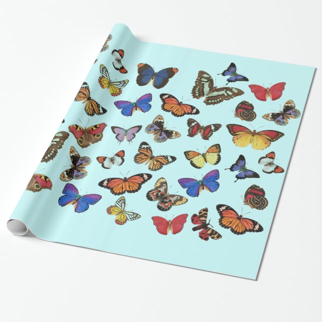 Papper radbrytning av fjärilar presentpapper (Utrullad)
