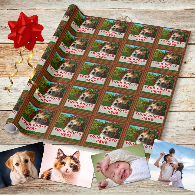 PAPPER radbrytning av FOTO-Personlig Presentpapper (PHOTO Wrapping Paper. Dog Photo Wrapping Paper. Custom photo wrapping paper. Cat gift wrap, or pet.)