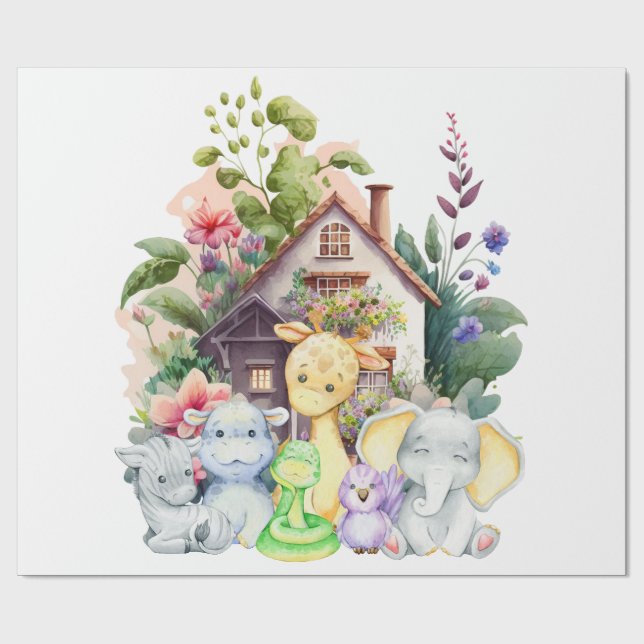 Papper radbrytning av friska djur presentpapper (Platt)