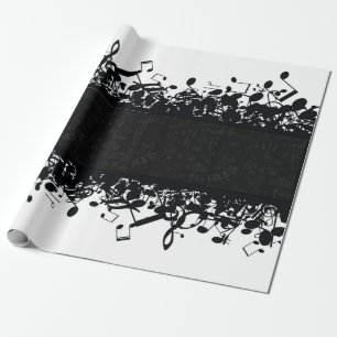 Papper radbrytning av glänsverktyg för musikanteck presentpapper