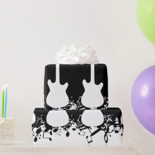 Papper radbrytning av glänsverktyg för musikanteck presentpapper