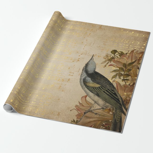 Papper radbrytning av Golden Sång Music Matte Presentpapper (Utrullad)