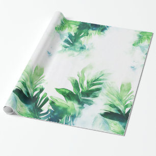 Papper radbrytning av Grönten Tropical Leafy i ele Presentpapper