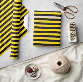 Papper radbrytning av gult/svart Rand Presentpapper