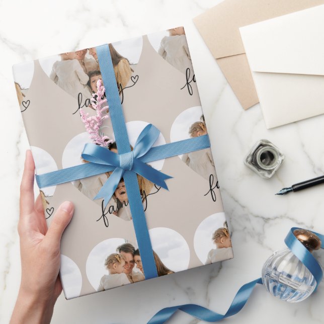 Papper radbrytning av hjärtfotofamilj - Personlig Presentpapper (Gifting)