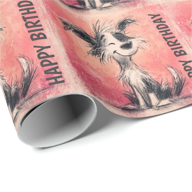 Papper radbrytning av hund punktutskrift presentpapper (Rullad Hörn)
