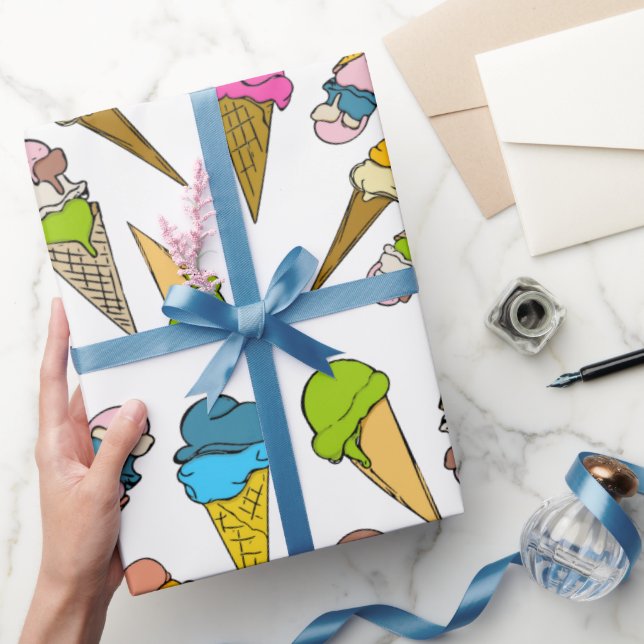 Papper radbrytning av iscram Cone Presentpapper (Gifting)