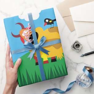 Papper radbrytning av katt och kontur presentpapper