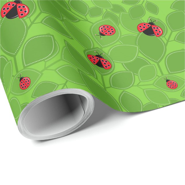Papper radbrytning av kute-Ladybug-design Presentpapper (Rullad Hörn)