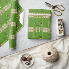 Papper radbrytning av leprechaun & Shamrocks Presentpapper