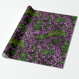 Papper radbrytning av Lilac Flowers Presentpapper