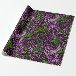 Papper radbrytning av Lilac Flowers Presentpapper