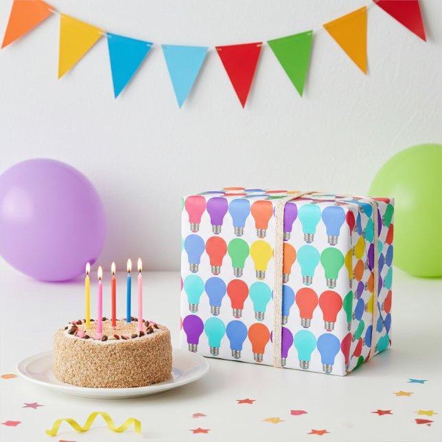 Papper radbrytning av ljussken Lökar med Färgad Presentpapper (Skapare uppladdad)