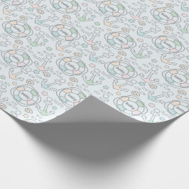 Papper radbrytning av nautisk babystövel presentpapper