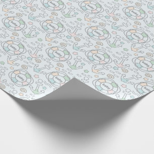 Papper radbrytning av nautisk babystövel presentpapper