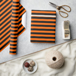 Papper radbrytning av orange/svart Rand Presentpapper