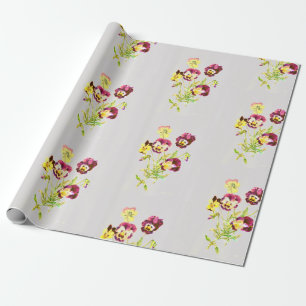 Papper radbrytning av PANSIES RETRO ILLUSTRATION Presentpapper