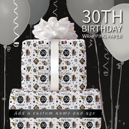 Papper radbrytning av Photo Confetti Namn 30års fö Presentpapper