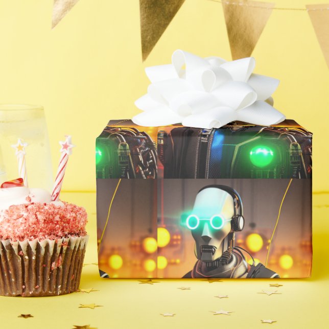 Papper radbrytning av robot 2-glans presentpapper (Födelsedagsfest)