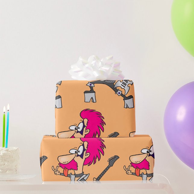 Papper radbrytning av rockstjärna Impersonator Roc Presentpapper (Skapare uppladdad)