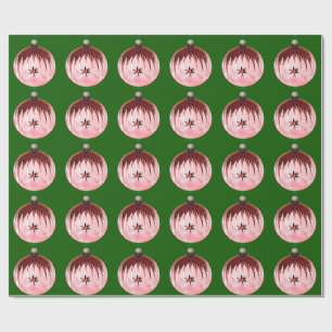 Papper radbrytning av röd och Rosa Grönt Presentpapper