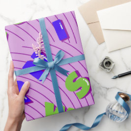 Papper radbrytning av Roligt i färgat Alfabet Presentpapper