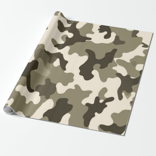 Papper radbrytning av Rustic Desert Camo Wrapping Presentpapper (Utrullad)